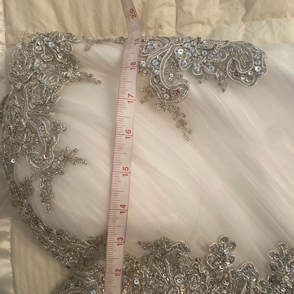 Pnina Tornai White and Silver Wedding Dress